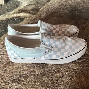 Vans Checkerboard Baby Blue Slip On
